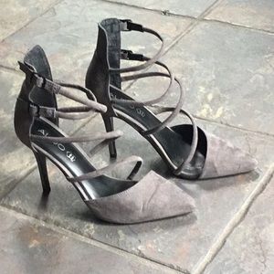 Aldo gray suede heels